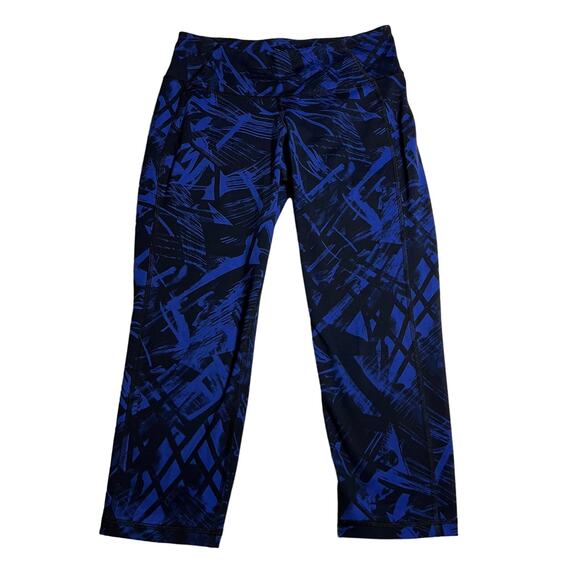 Old Navy Mid Rise Abstract Print Workout Capri Leggings Size Small Athletic Gym - Picture 1 of 9